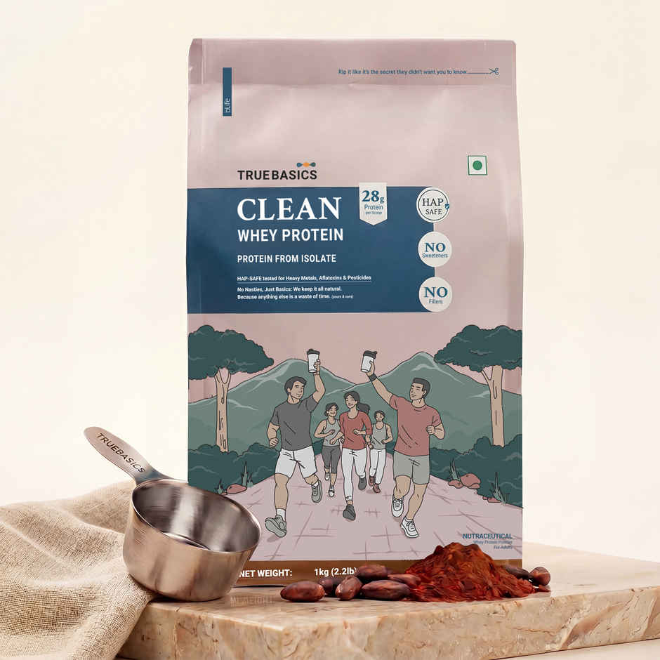 TrueBasics Clean Whey Pure Protein Isolate Powder (Chocolate)