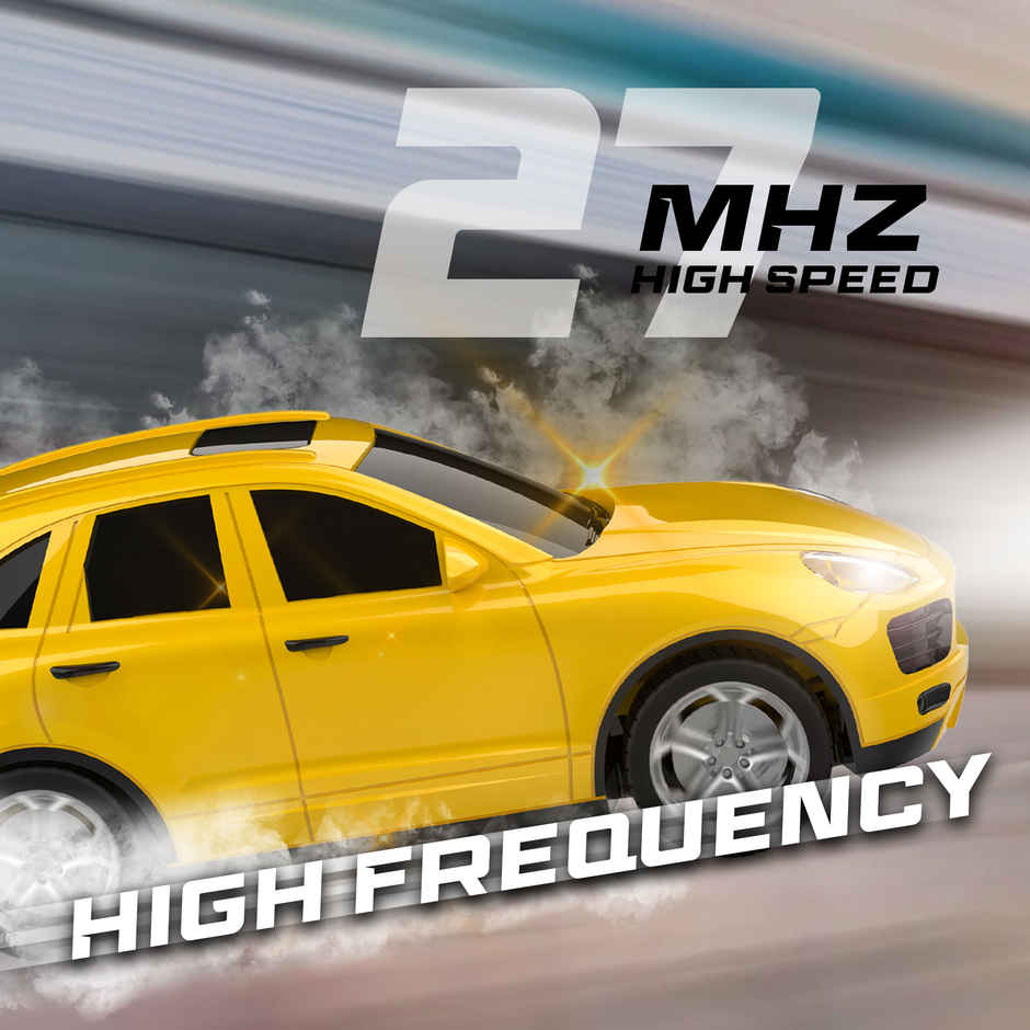 SEEDO Remote Control Car 1:24, 27 MHz, Type-C Rechargeable, Fast Speed Spectre Car | Yellow