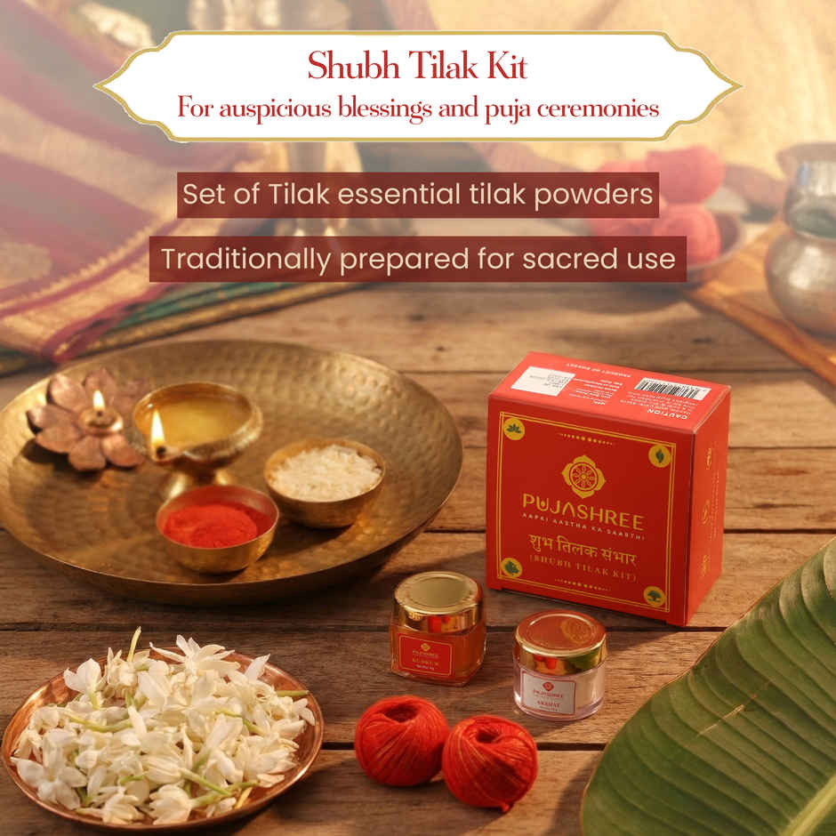 Shubh Tilak Kit | Kalava | Kumkum | Akshat | Pujashree