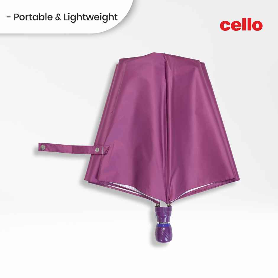Cello Varsha 21 Inch 2 Fold Mix Mono Silver Umbrella | Maroon