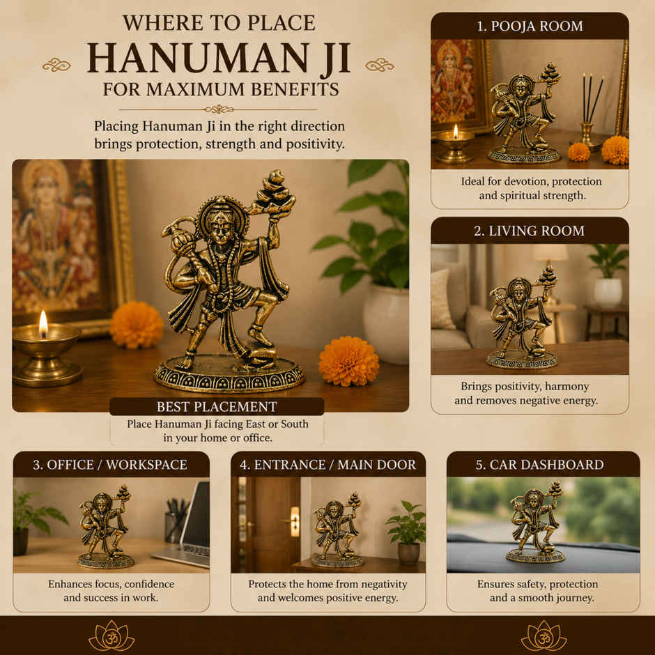 Pure Brass Hanuman Idol | Estoria Collective