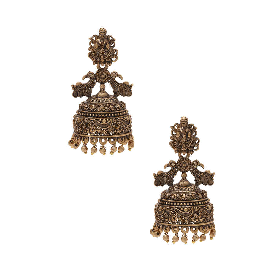 Priyaasi Matte Gold Plated Jhumkas Earrings
