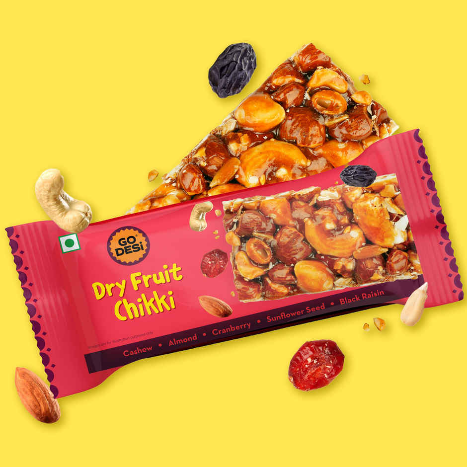 Dry Fruit Chikki 45% Dry Fruits Bar | GO Desi