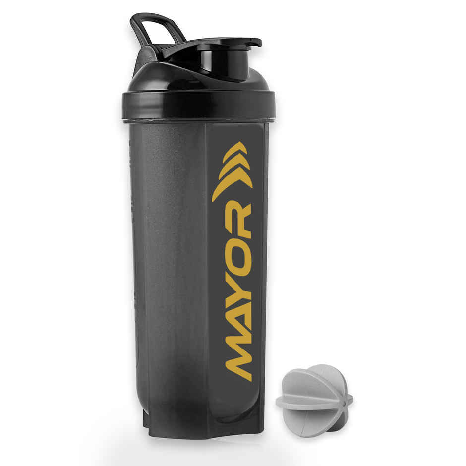 Mayor Shaker Bottle | BPA Free | Gym and Sports Bottle | Black - 700 ml