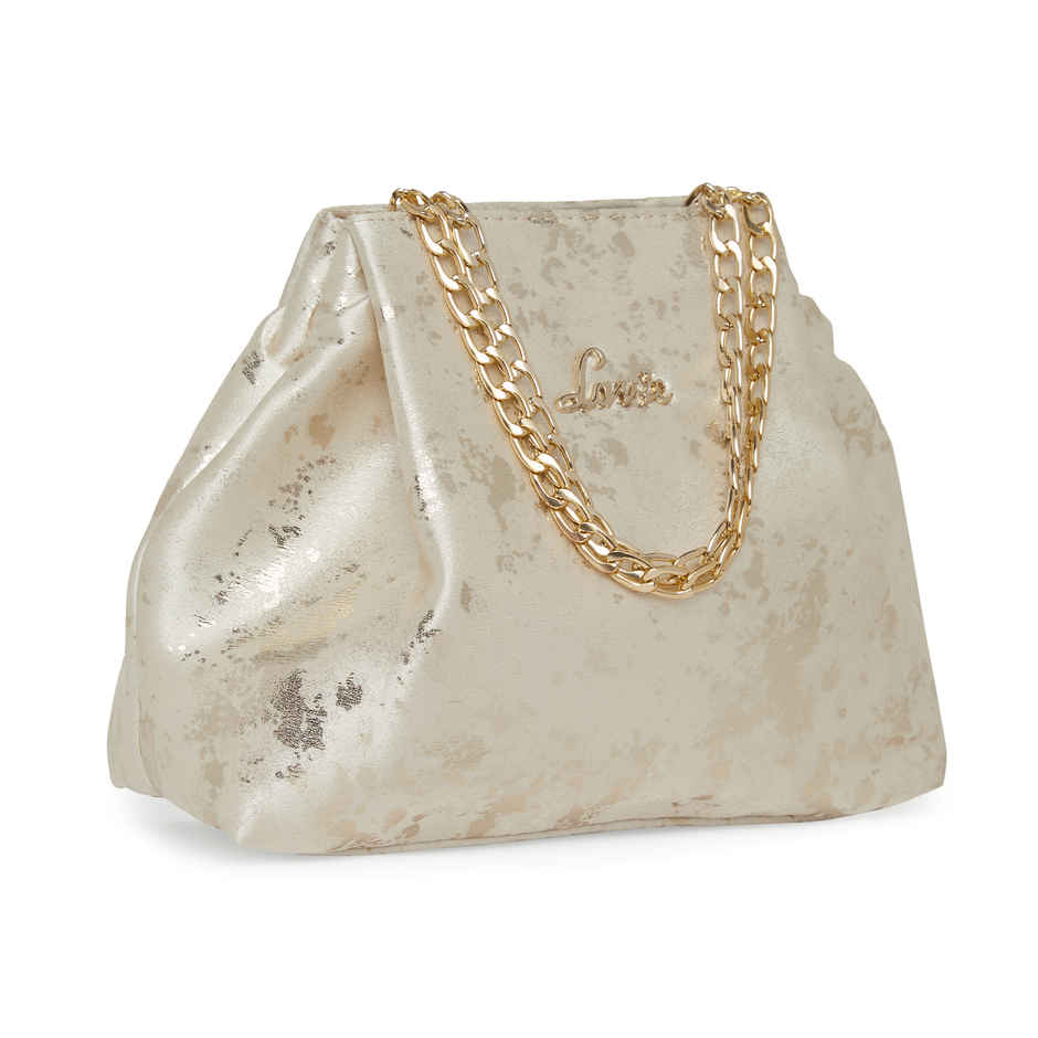 Lavie Women's Shaya Structured Potli Bags | Pouches for Festive Seasons & Wedding | Gold