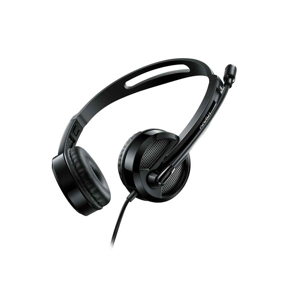 Rapoo H120 Stereo Wired On Ear Headphones with Microphone | Jet Black
