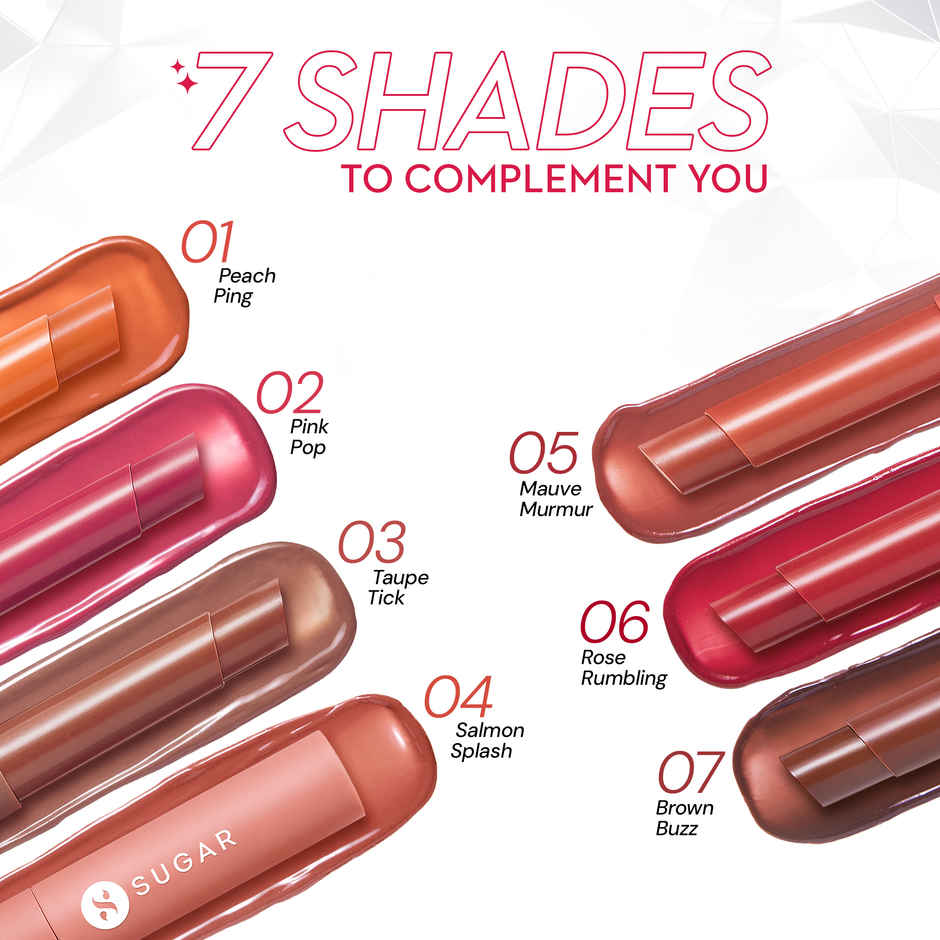 SUGAR Cosmetics Glide Peptide Plumping Gloss Stick|02 Pink Pop