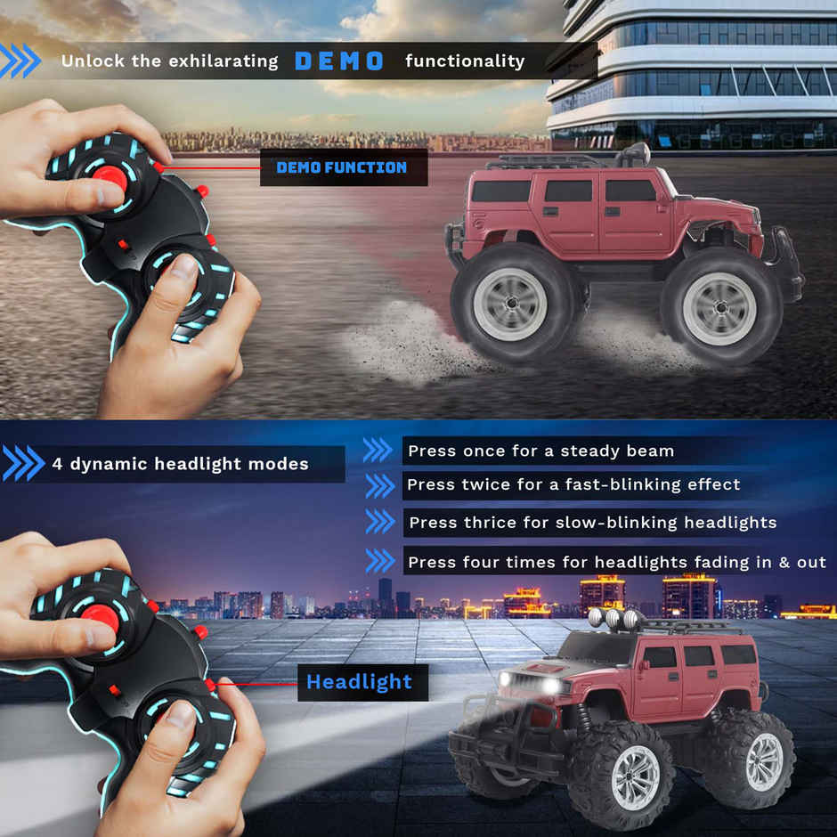 Race N Roll Off Roader Rechargeable Remote Control Monster Truck - Humm Maroon