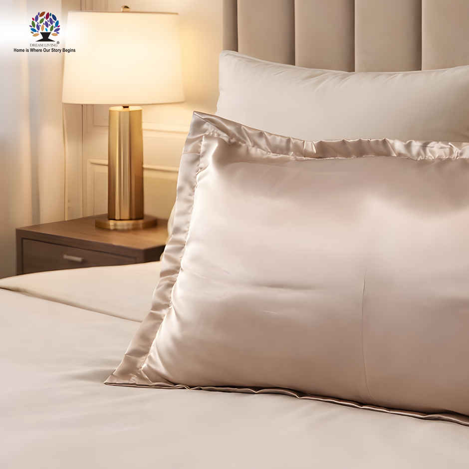Dream Living Satin Pillow Cover Set | Rose Gold - 46 x 69 cm