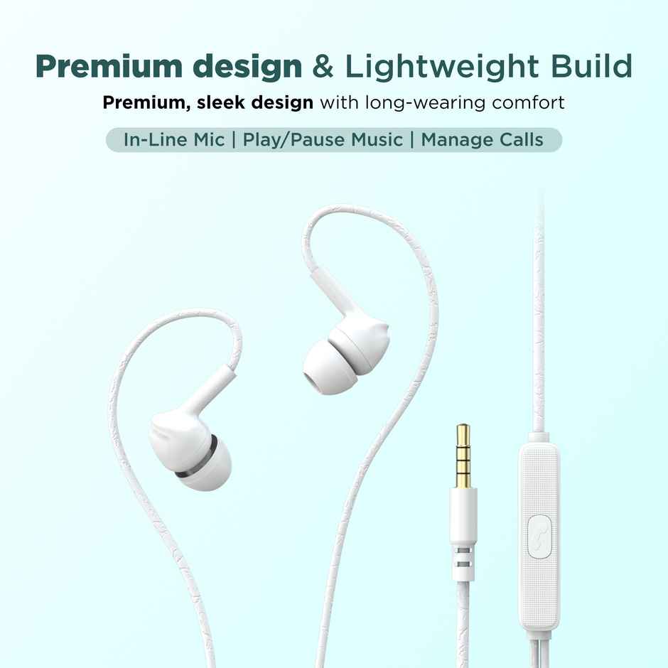 Aroma HF508 - 3.5mm Jack Clear Hi-Fi Sound, Deep Bass Wired Earphone | White