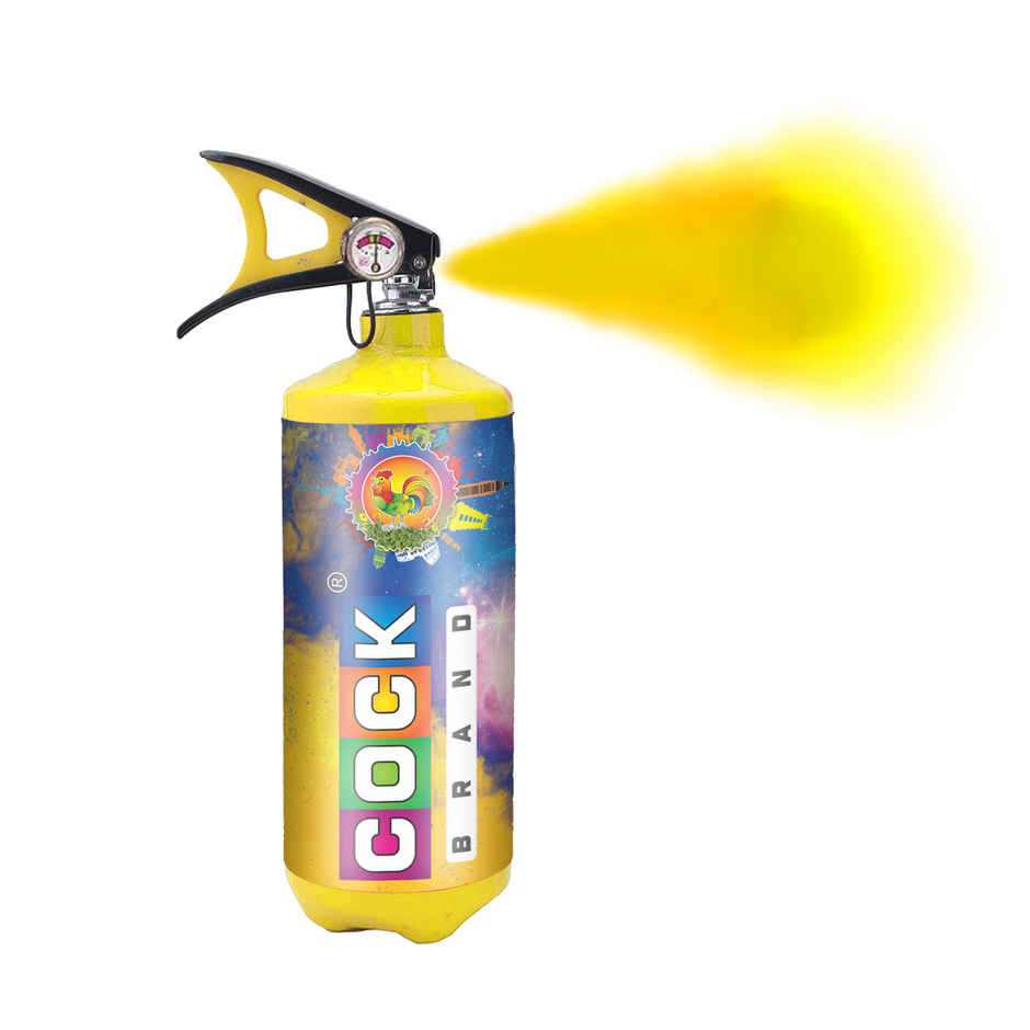 Holi Colour Cloud Cylinder Spray | Yellow | 2 kg | Cock