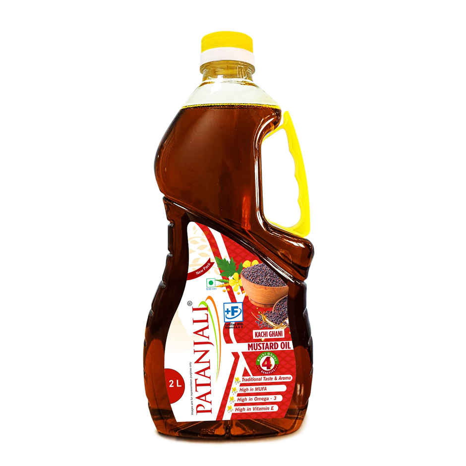 Patanjali Pure Mustard Oil - Natural Kachi Ghani - Sarso Ka Tel - Healthy Cooking Oil For Daily Use