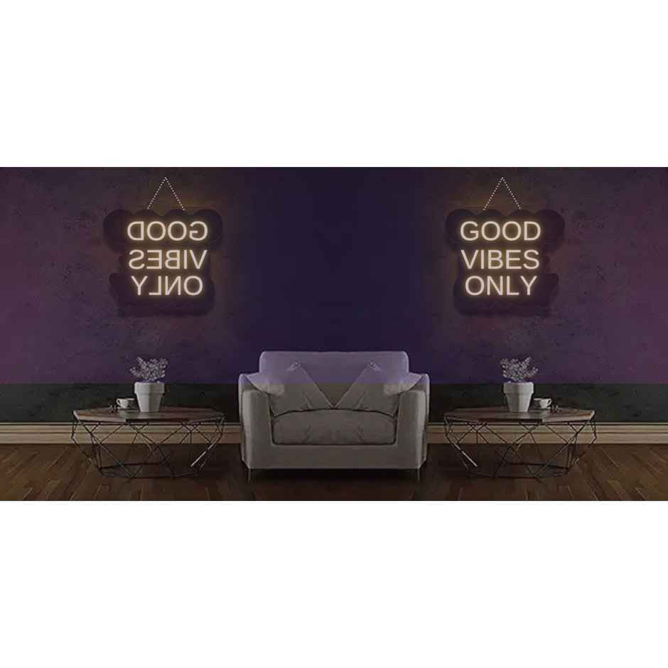 Desidiya Good Vibes Only Neon Sign - LED Decorative Wall Light,Motivational Aesthetic LED