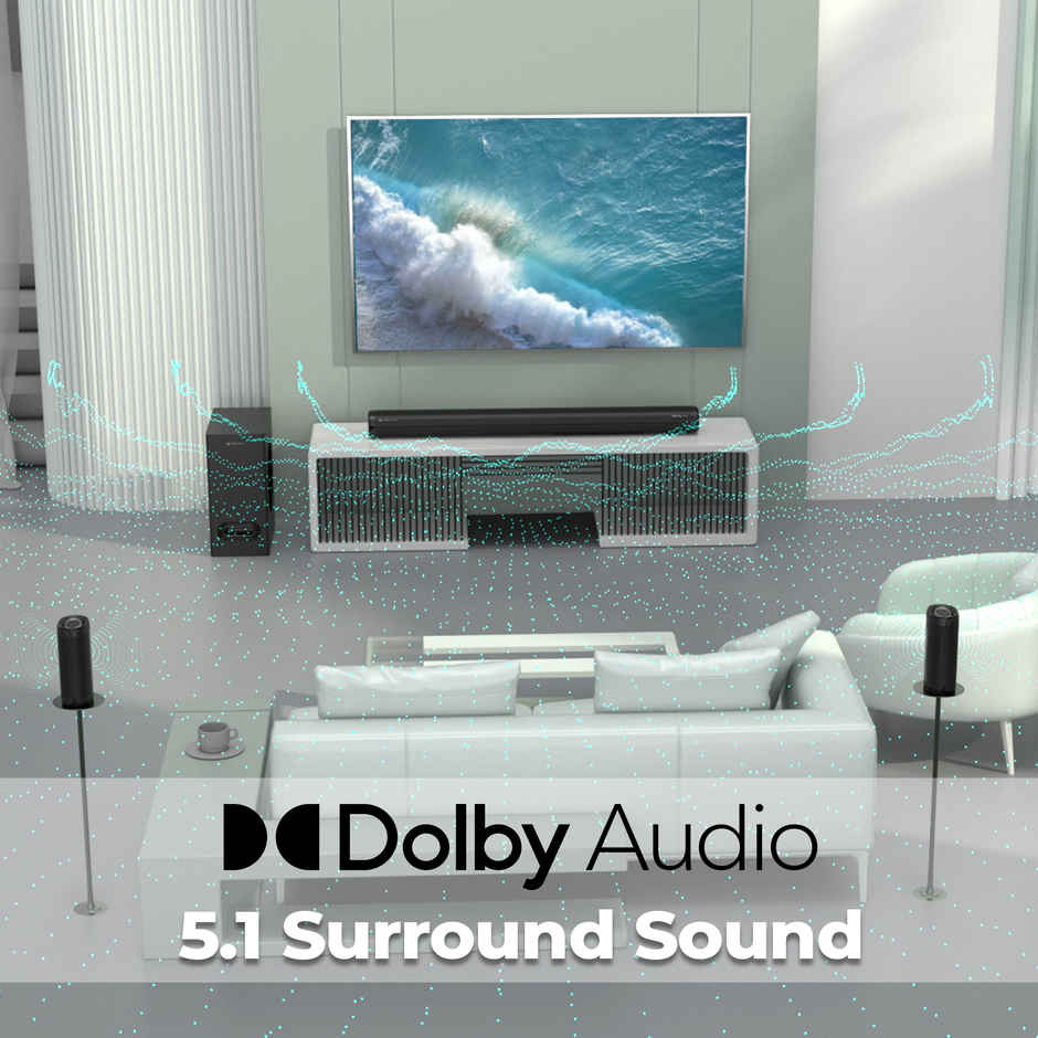 Zebronics Jukebar 9500WS PRO Dolby 5.1 soundbar with Wireless Satellites, Dolby Audio, 525W (Black)