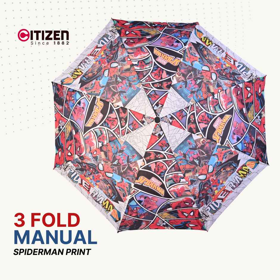 Citizen 3 Fold Manual Kids Umbrella Spiderman Print