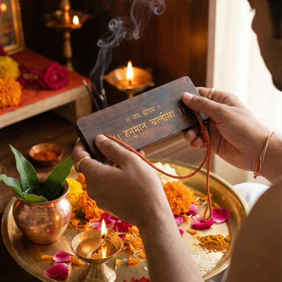 Pujashree Wooden Hanuman Chalisa