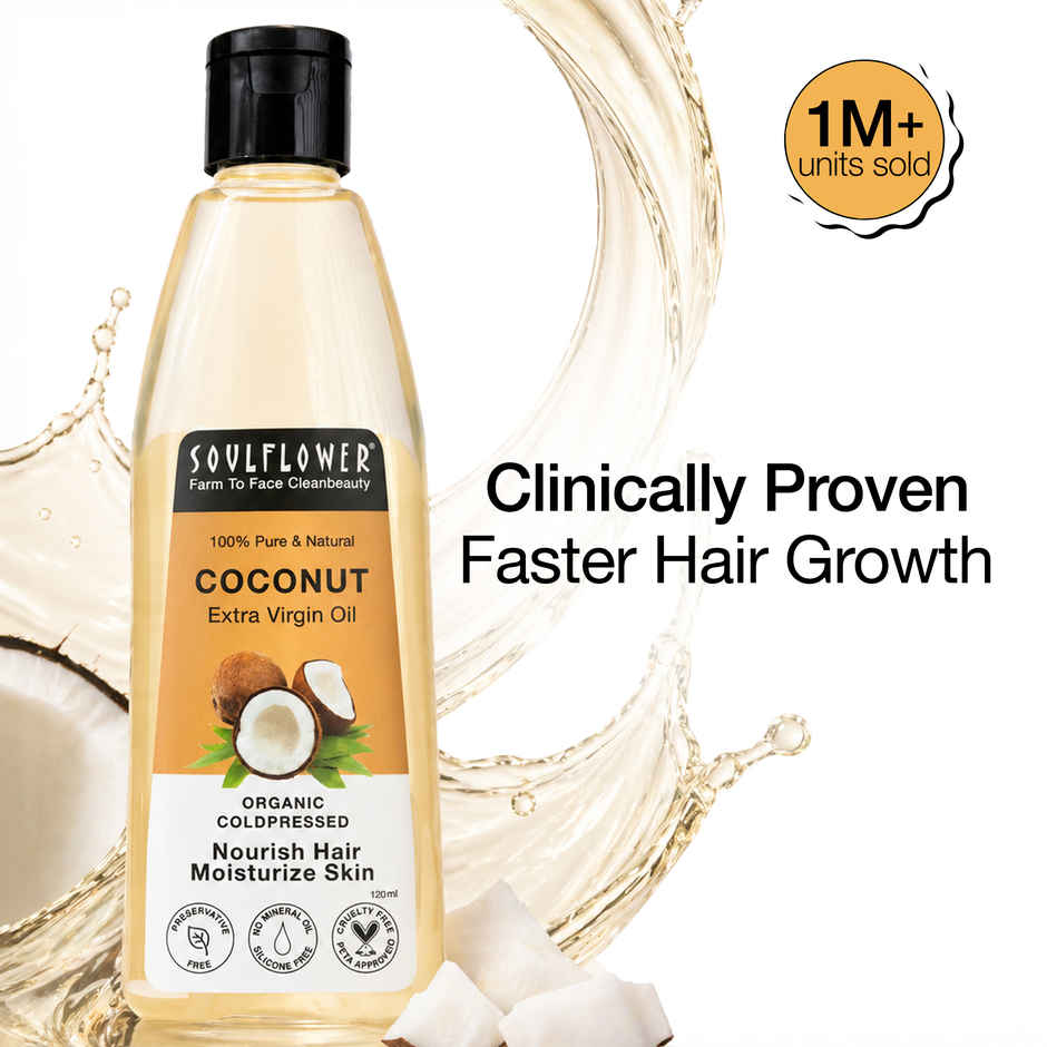 Soulflower Cold Pressed Coconut Hair Oil for Deep Nourishment
