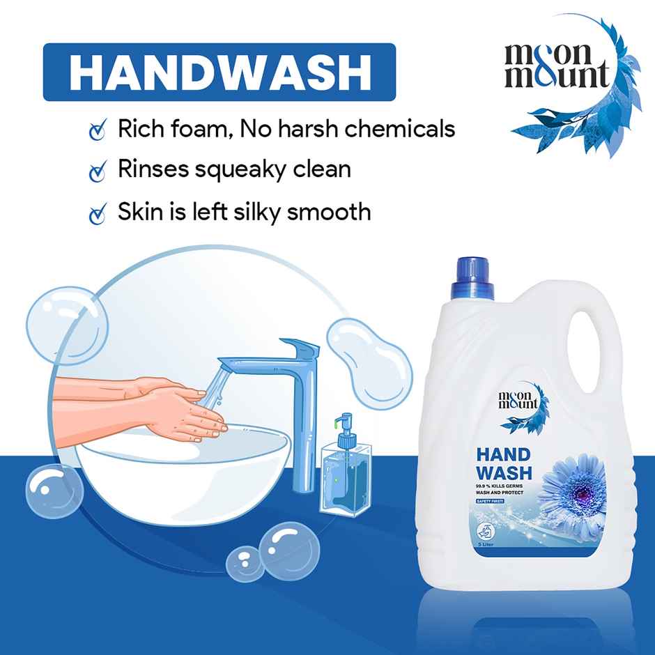 Moon And Mount Hand Wash Protection From Germs Hand Wash Liquids (Fresh) 5 l