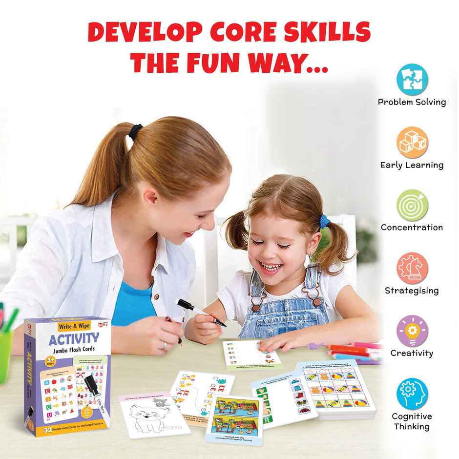 Buy Little Berry Activity Write & Wipe Jumbo Flash Cards (With Marker ...