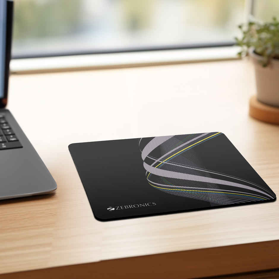 Zebronics MSP-X1 Mouse Pad, for Speed and Precision Operation, Smooth Cloth Surface, Roll and Go, Optimised for All Mouse Sensors, Anti Slip Rubber Base, Surface of 232 x 182 mm - Black