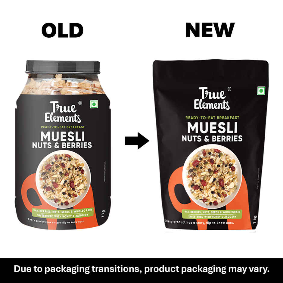 True Elements Crunchy Dark Chocolate Granola(1kg) & True Elements 7 In 1 Super Seeds Mix (250gms) Combo