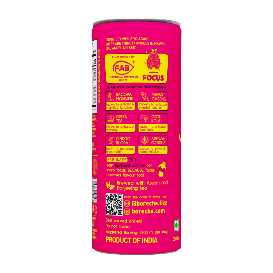 Borecha Low Sugar Strawberry Lemon Sparkling Iced Tea