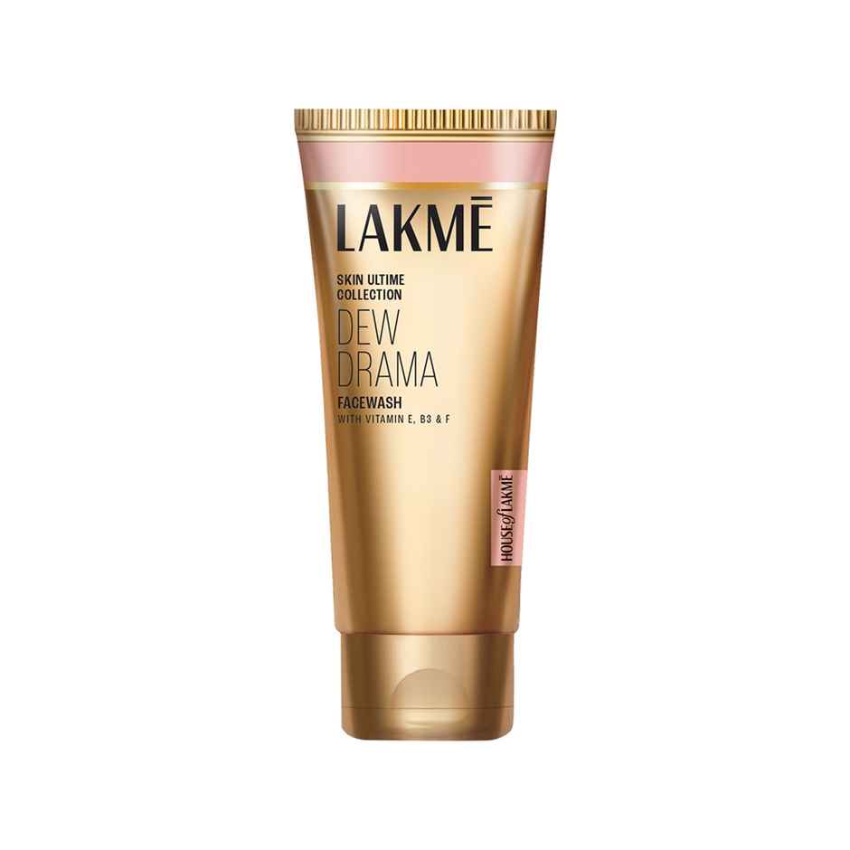 Lakme Dew Drama Facewash With Pro-Ceramides & 6% Vitamin E + B3 + F Complex For Glowing Skin,