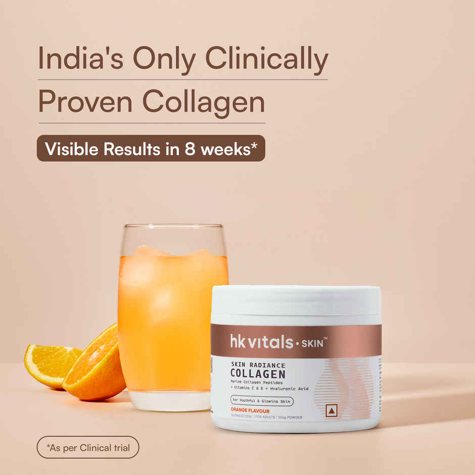 hk vitals Skin Radiance Collagen Supplement with Biotin (Orange, 100g)