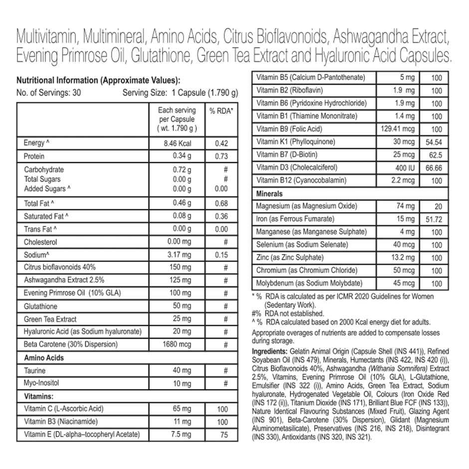 A to Z Woman Multivitamin | Skin, Hair, Hormonal Balance & Energy Support | Biotin, Iron & EPO