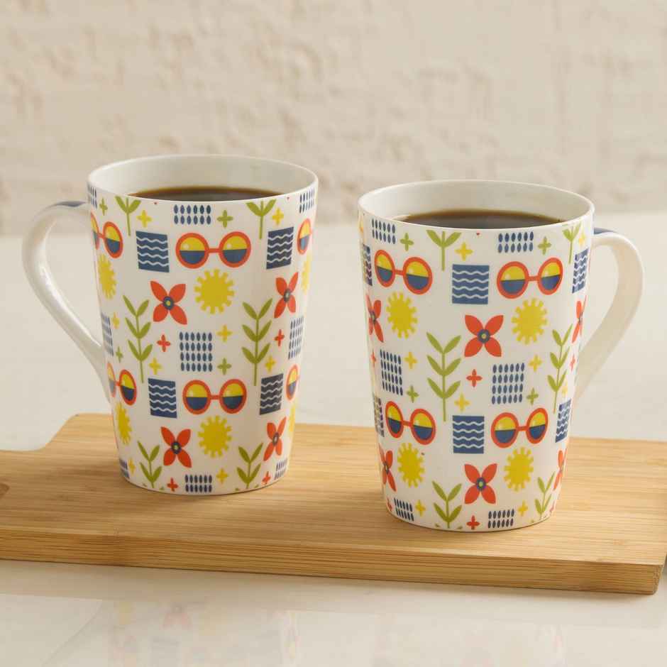 United Colors of Benetton Bone China Printed Mug | Microwave Safe | Gift Set - 320 ml