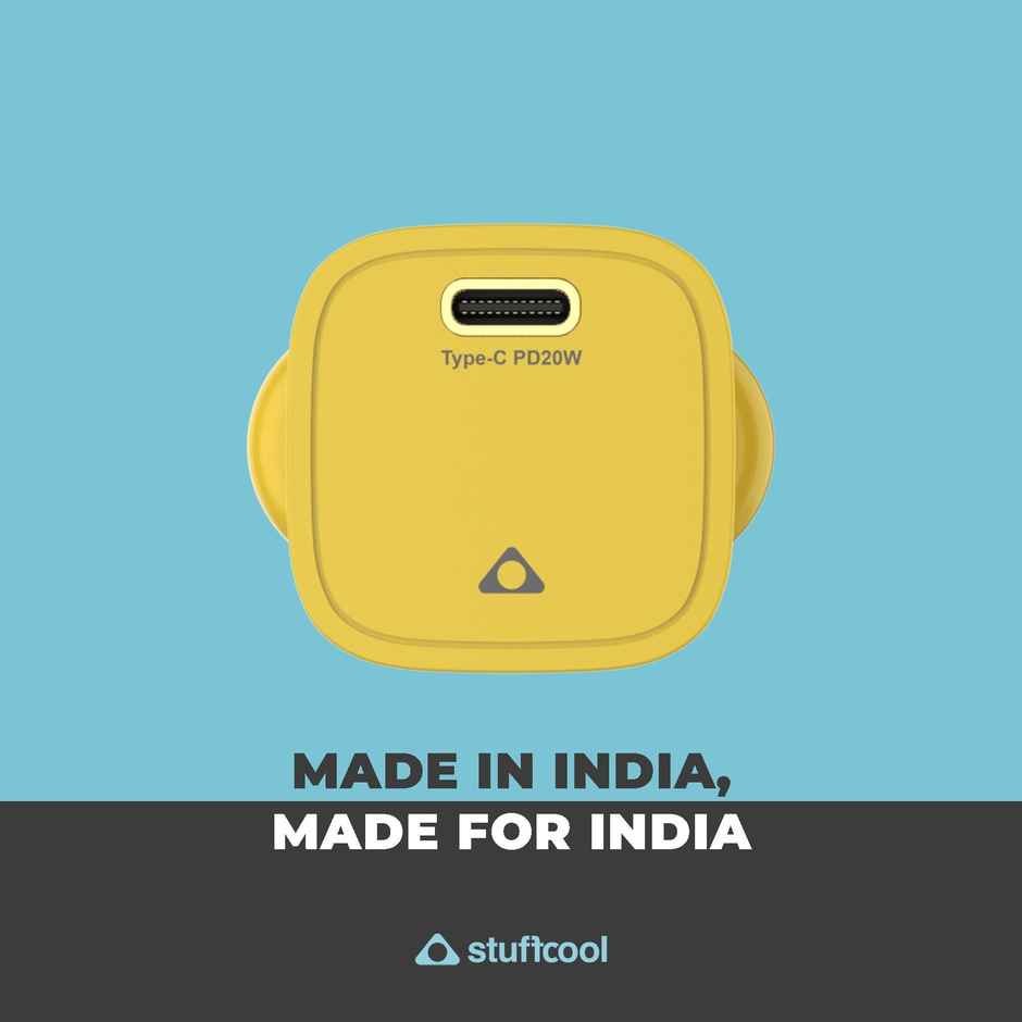 Stuffcool Nuevo 20W Smallest Wall Charger for iPhone (Yellow)