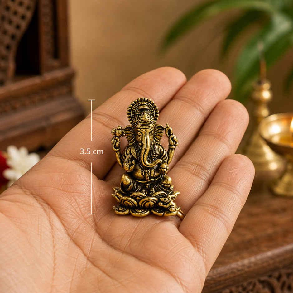 Pure Brass Ganesha Idol | Estoria Collective