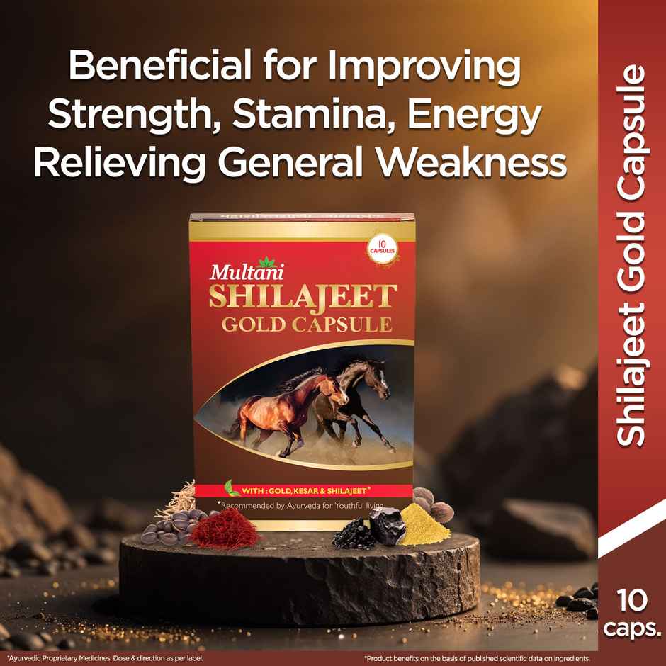 Multani Shilajeet Gold Capsule | For Youthful Living, Stamina & Endurance