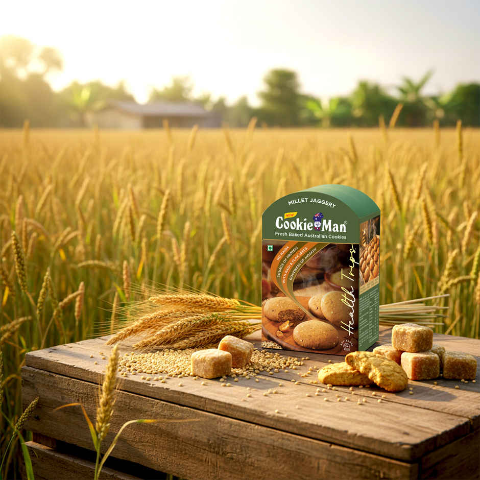CookieMan Premium Millet Jaggery Ragi Atta Cookies Biscuits