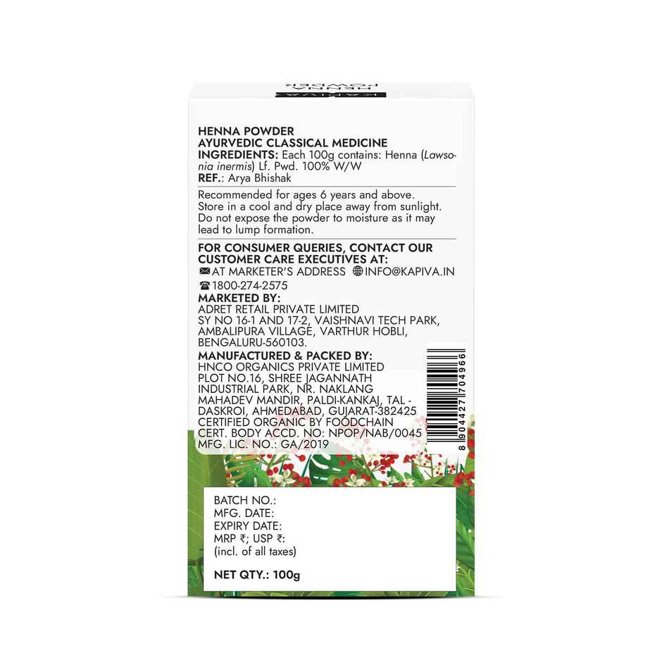 Kapiva Hair Rituals Organic Henna Powder