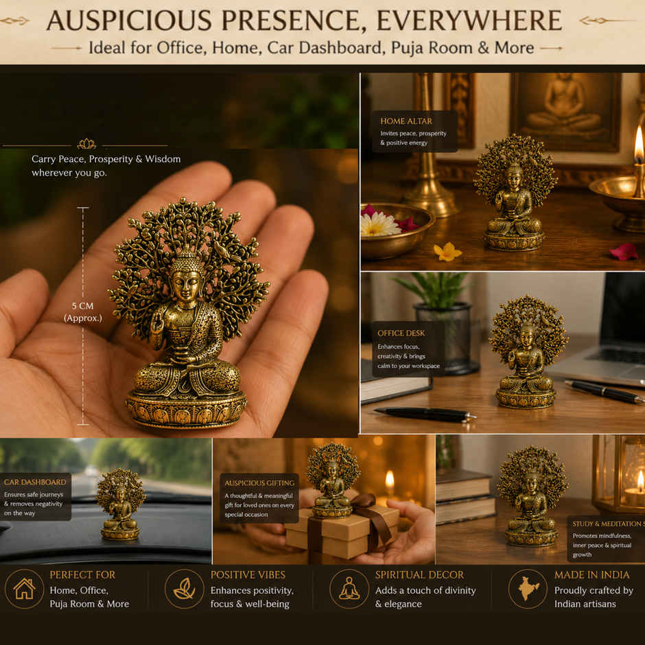 Pure Brass Buddha Idol | Estoria Collective