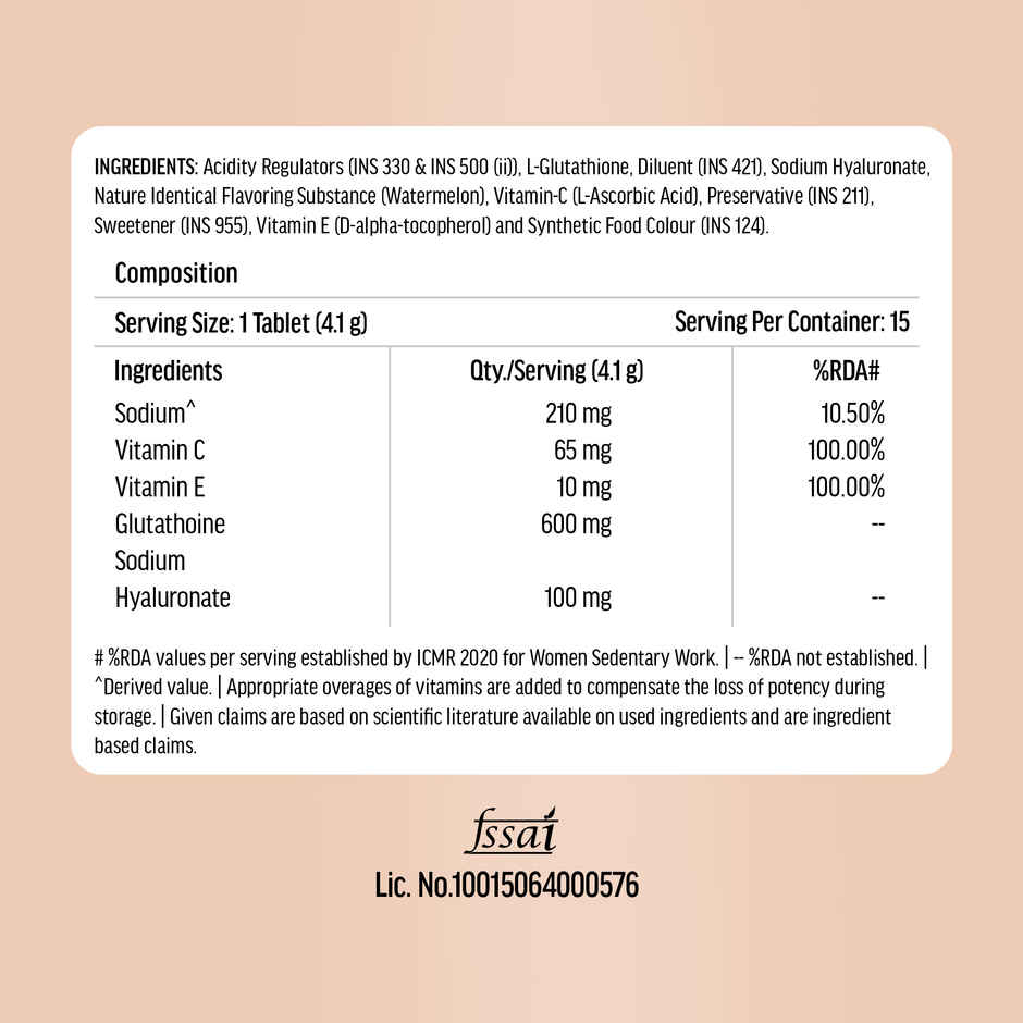 hk vitals Glutathione Lemon 15 Effervescent Tablet