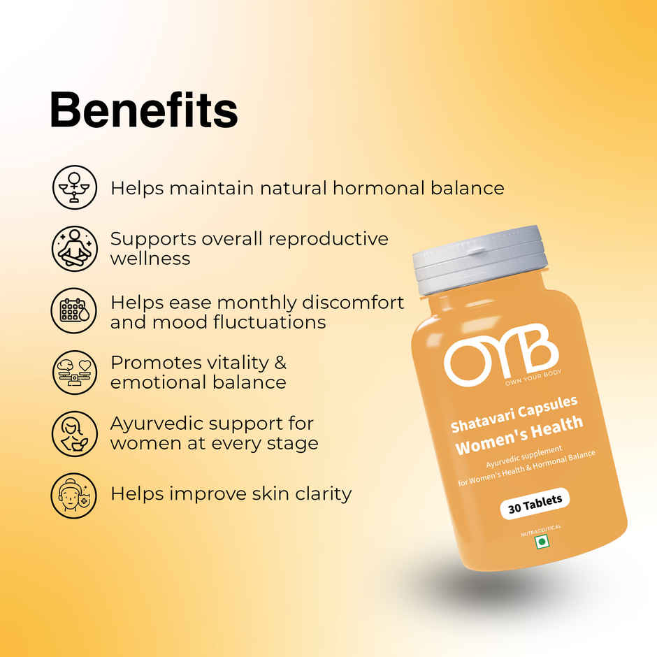 OYB Shatavari Tablets for Women's Health & Hormonal Balance | 30 Tablets | OYB Shatavari