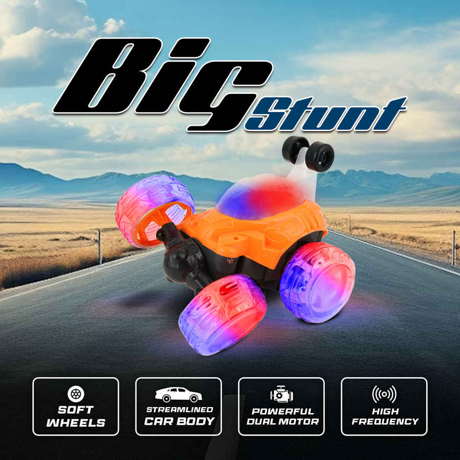 SEEDO Remote Control Car 1:18 , 27 MHz, Type-C Rechargeable, Fast Speed Big Stunt Car | Orange