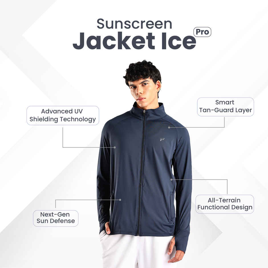 Blue Tyga Men's Sunscreen Jacket | SJE0005 | Navy - M