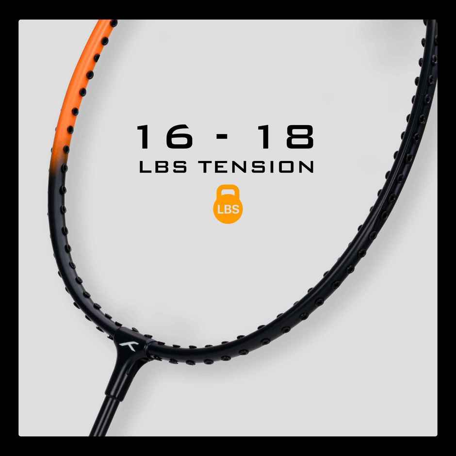 Hundred Powertek 100 | 2 Strung Badminton Rackets + 1 Full Cover + 3 pc Aura Nylon Shuttlecocks