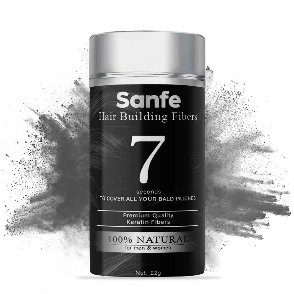 Sanfe Hair Building Fibers Powder |Bald Spot & Thinning Hair Cover Up|Hair Thickening Spray | Black