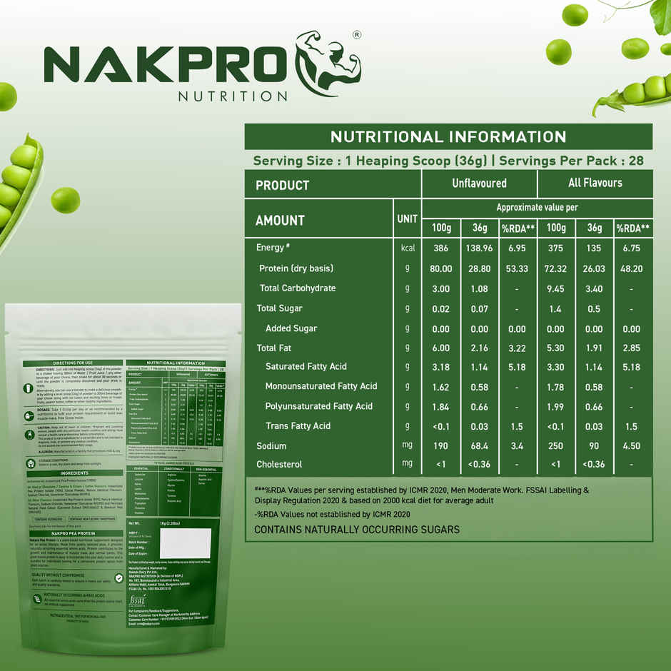 Nakpro Pea Protein Isolate |Plant Based Protein | Mango