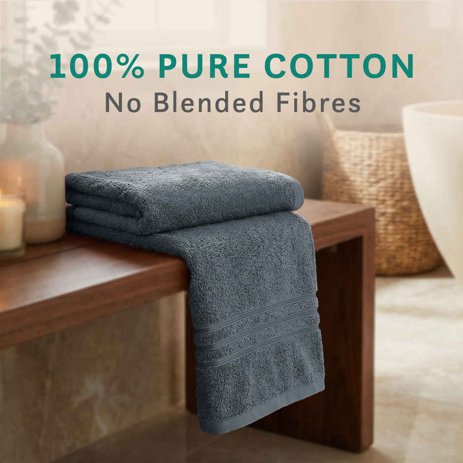 Mytrident Comfort Living Cotton Bath Towel | 28 in x 55 in | New Grey