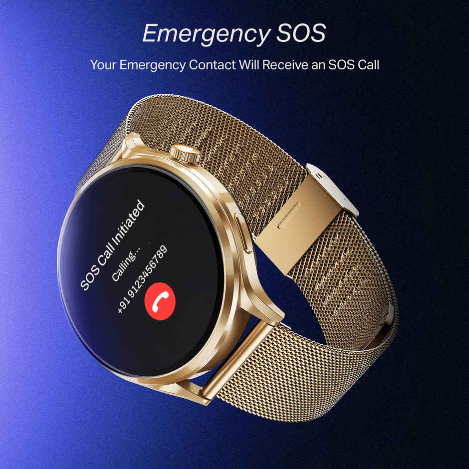 boAt Lunar Discovery Pro Smartwatch, 1.39" HD, Metal, SOS, HR/SpO2, Rose Gold