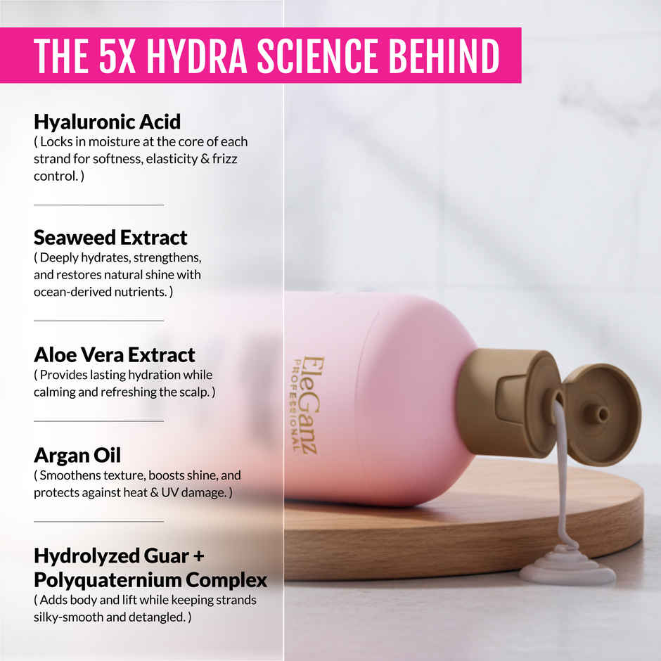 EleGanz Professional 5x Hydra-Volume Intense Moisturising Shampoo with Argan Oil