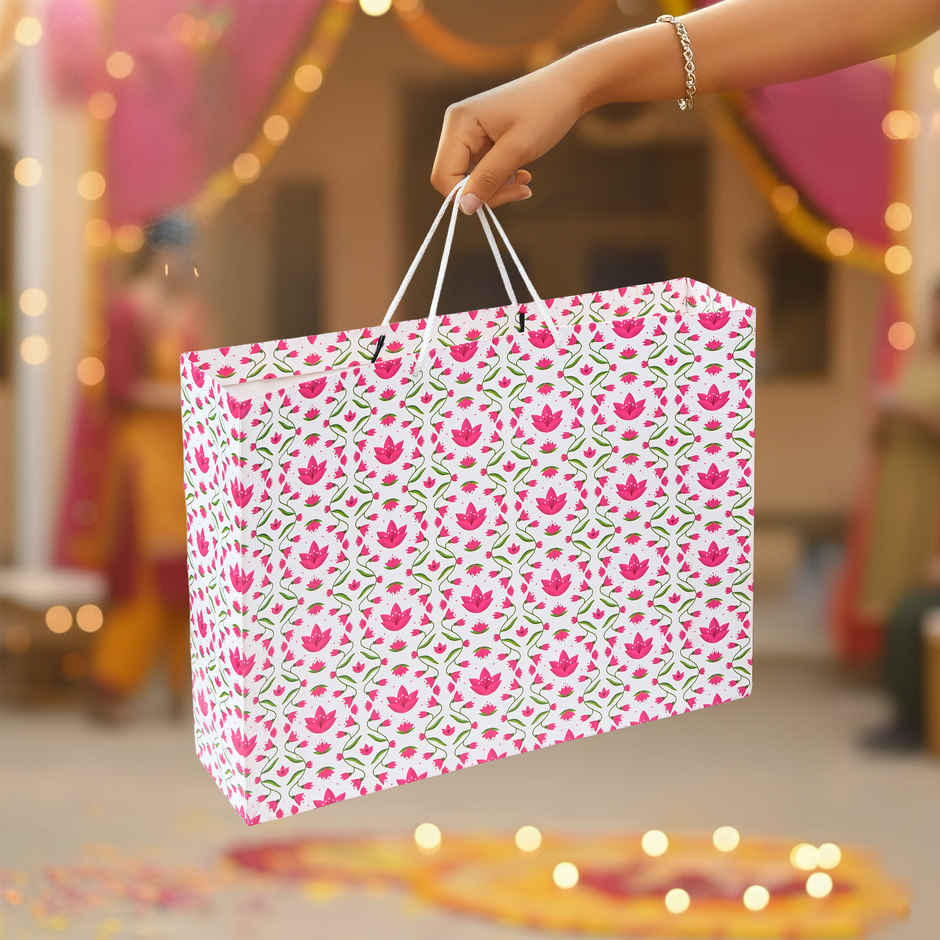 Pink White Gift Bag | Mad Over Print