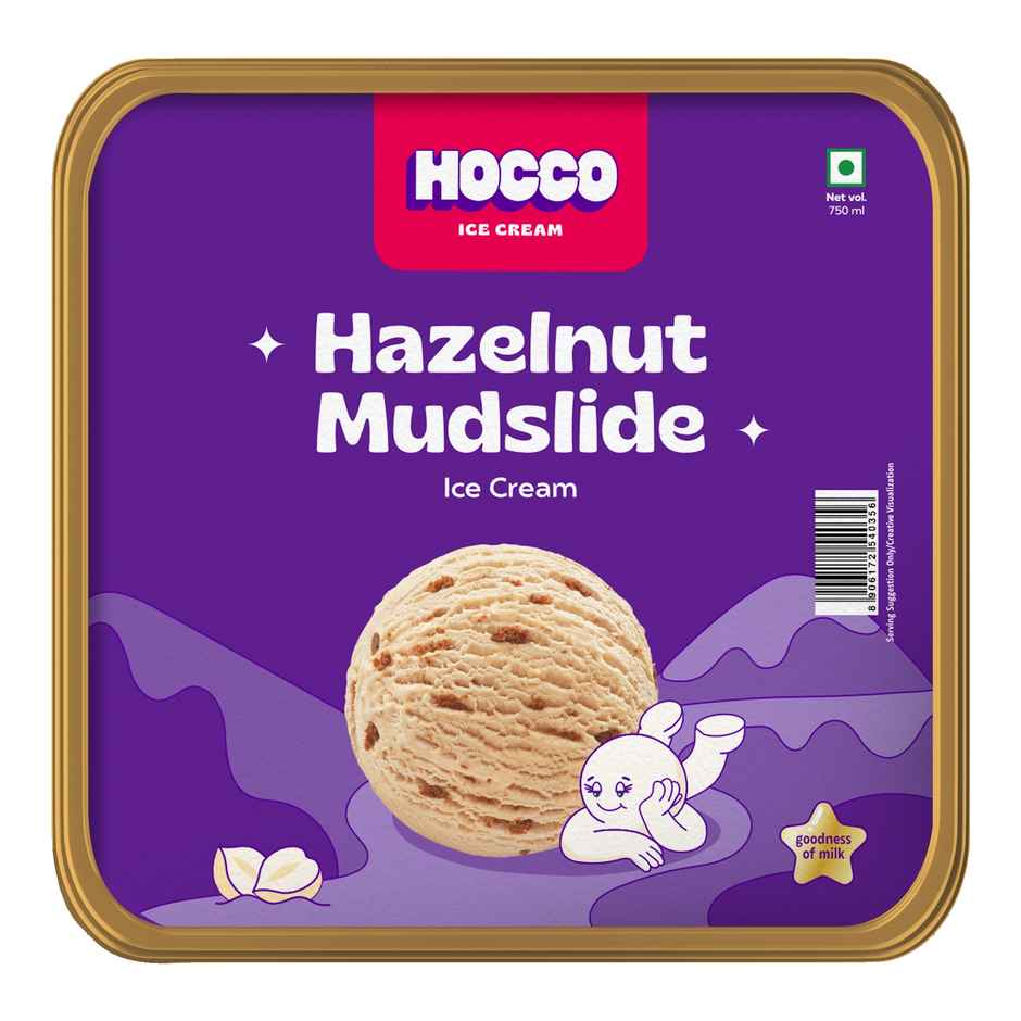 Hocco Hazelnut Mudslide Ice Cream Tub | Creamy & Indulgent