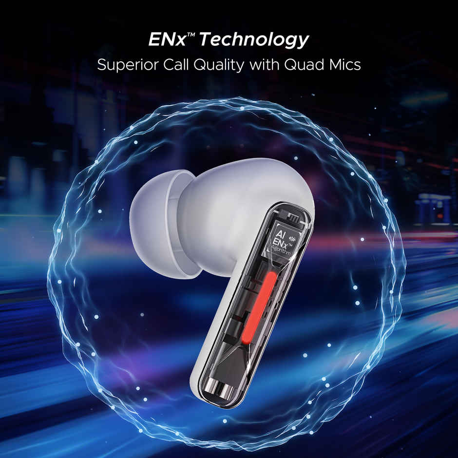 boAt Airdopes Drift W/ Beast Mode, Blazing Leds, 40 Hrs Playback & Enx Technology (White Sabre)