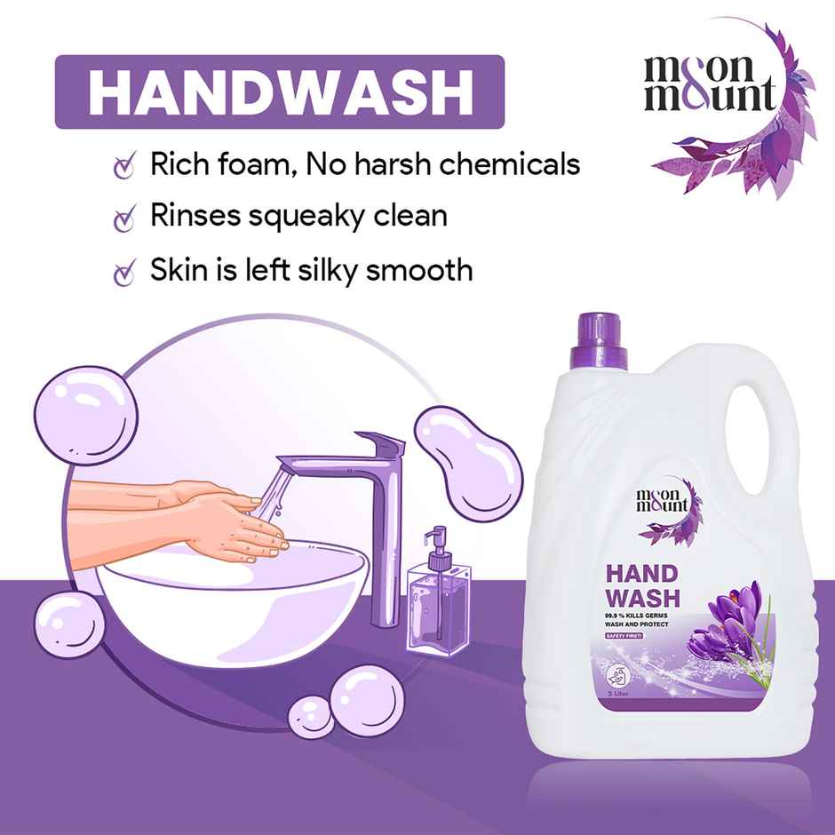 Moon And Mount Hand Wash Protection From Germs Hand Wash Liquids (Lavender) 5 l